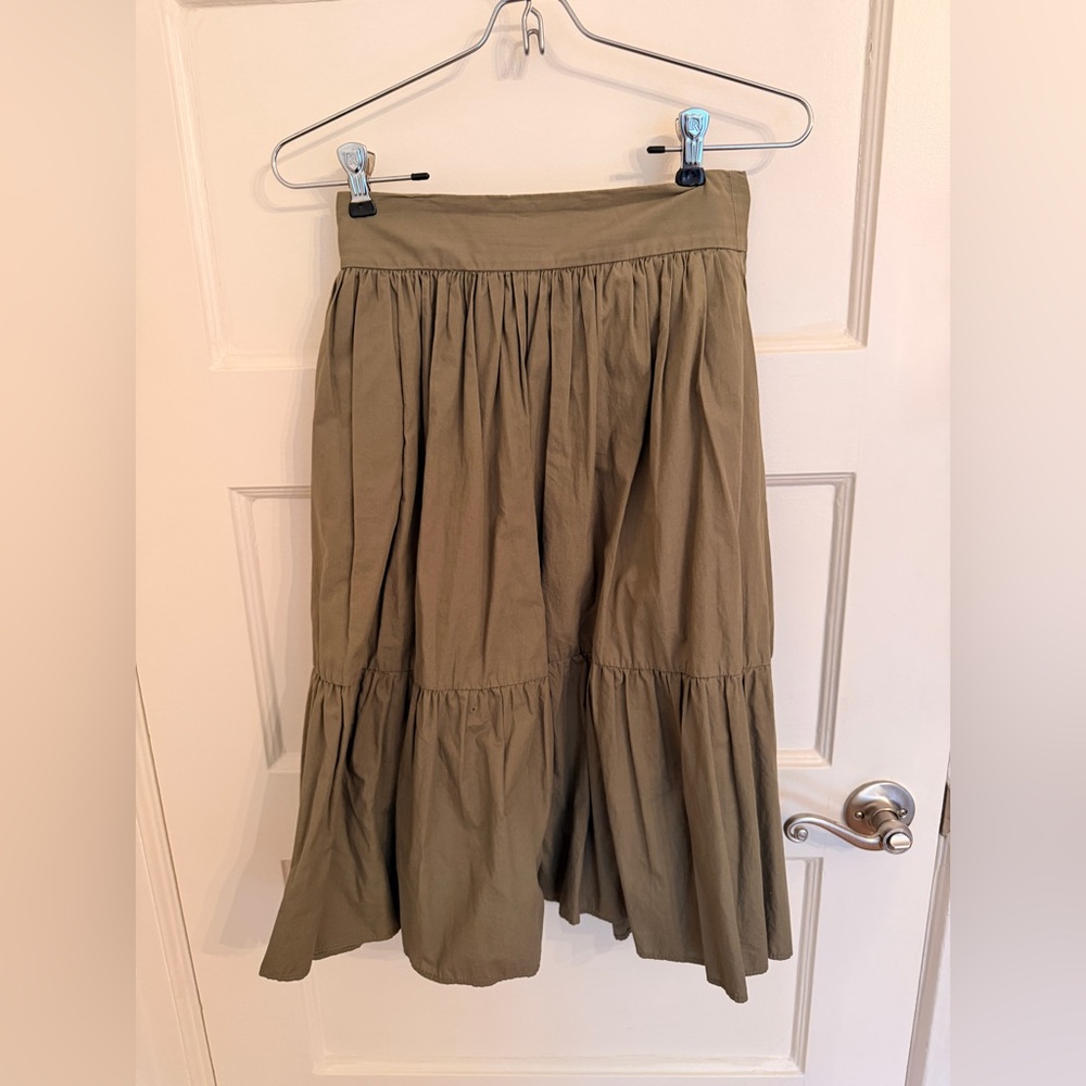 Zara Khaki A-Line Skirt